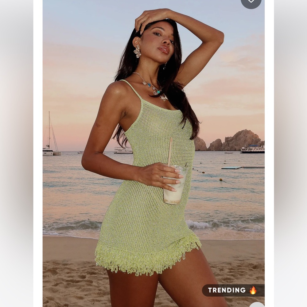 White Fox Boutique Lime Green Mini Dress - Picture 5 of 9
